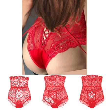 

HUPOM White Underwear Women Underwear For Women In Clothing High Waist Leisure Hook & Loop Banded Waist Red M