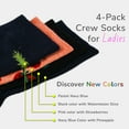 thumbnail image 2 of Cosyfeel Crew Socks for Women 4-Pack Soft Cozy Cotton Women's Cotton Eco-Friendly Cute Patterns Multicolor Women Sock (Fruits, 9-12 US), 2 of 7
