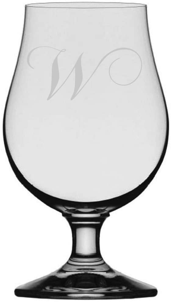 Chopin Script Etched Monogram Glencairn Crystal Iona Beer Glass Letter ...