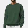 thumbnail image 2 of LNZGNM Green Sweatshirt Men Crewneck Lightweight Thermal Mens Sweatshirt Basic Long Sleeve Fleece Pullover Casual Mens Sweater Winter Clothes, Dark Green XL, 2 of 5