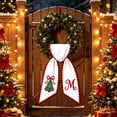 thumbnail image 2 of Personalized Christmas Wreath Sash with Monogram and Embroidery Christmas Tree for Front Door, M, 2 of 6