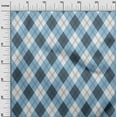 thumbnail image 3 of oneOone Cotton Flex Teal Blue Fabric Check Diy Clothing Quilting Fabric Print Fabric By Yard 40 Inch Wide, 3 of 4
