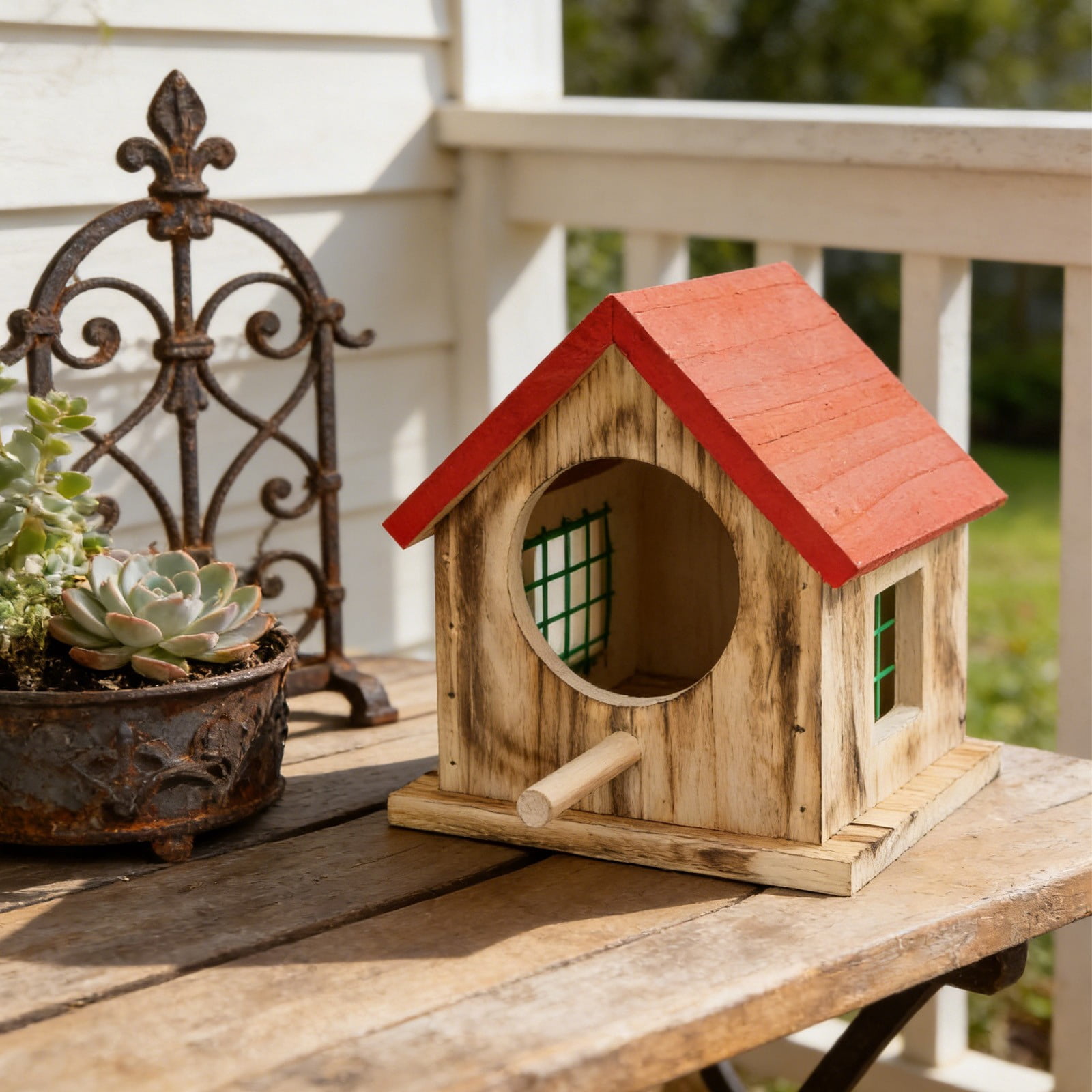Viflosae Window Bird Feeder Window Bird Feeder Bird House Frame Wooden Bird Nests Courtyard Hanging Mini Bird Nests Outdoor Bird House Bird Feeder forest Garden Decoration