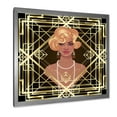 thumbnail image 2 of Designart 'Retro Girl In Golden Art Deco Geometrics III' Modern Framed Art Print, 2 of 4