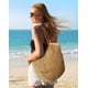 thumbnail image 5 of Bolsa de playa de paja Loiyadn, grande, para mujer, con cremallera, color caqui, 5 of 7