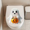 thumbnail image 4 of Pegatinas de pared para decoración del hogar Fiudx diseño de calabaza fantasma caramelo para baño o inodoro de Halloween, 4 of 7