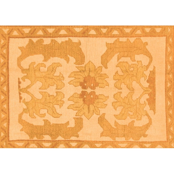 Ahgly Company Indoor Rectangle Abstract Orange Modern Area Rugs, 7' x 10'