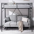 thumbnail image 2 of Ktaxon Loft Bed Full Size with Flat Rungs, No Box Spring Required,Heavy Duty Metal Slat Support,Black, 2 of 11