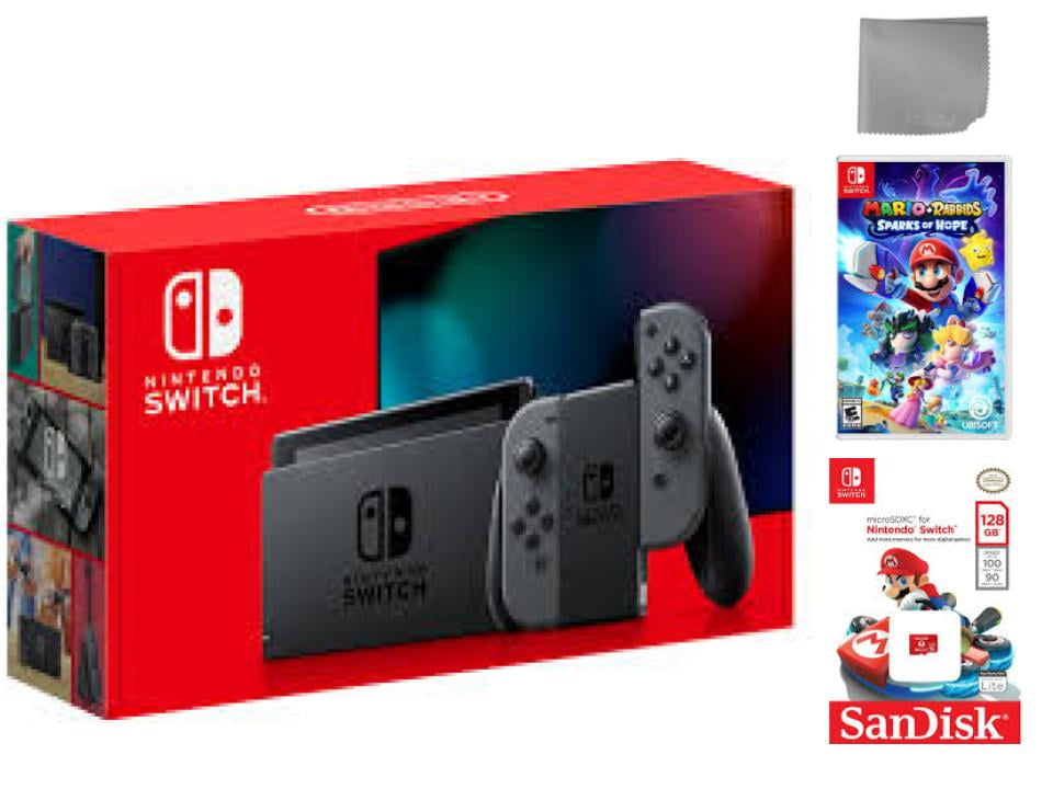 Nintendo Switch グレー MicroUSB 128GB付 Nintendo Switch Gray Gaming Console with Super Mario Galaxy 2