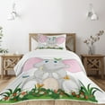 thumbnail image 3 of Ambesonne Animal Cartoon Quilted Bedspread Set 2 Pcs, Garden Daisies, Twin Size, Multicolor, 3 of 6
