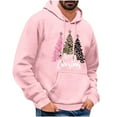 thumbnail image 2 of EchfiProm Merry Christmas Hoodies for Men Graphic Pink Pullover Hooded Xmas Big And Tall with Pockets Mens Sweatshirt XL, 2 of 5