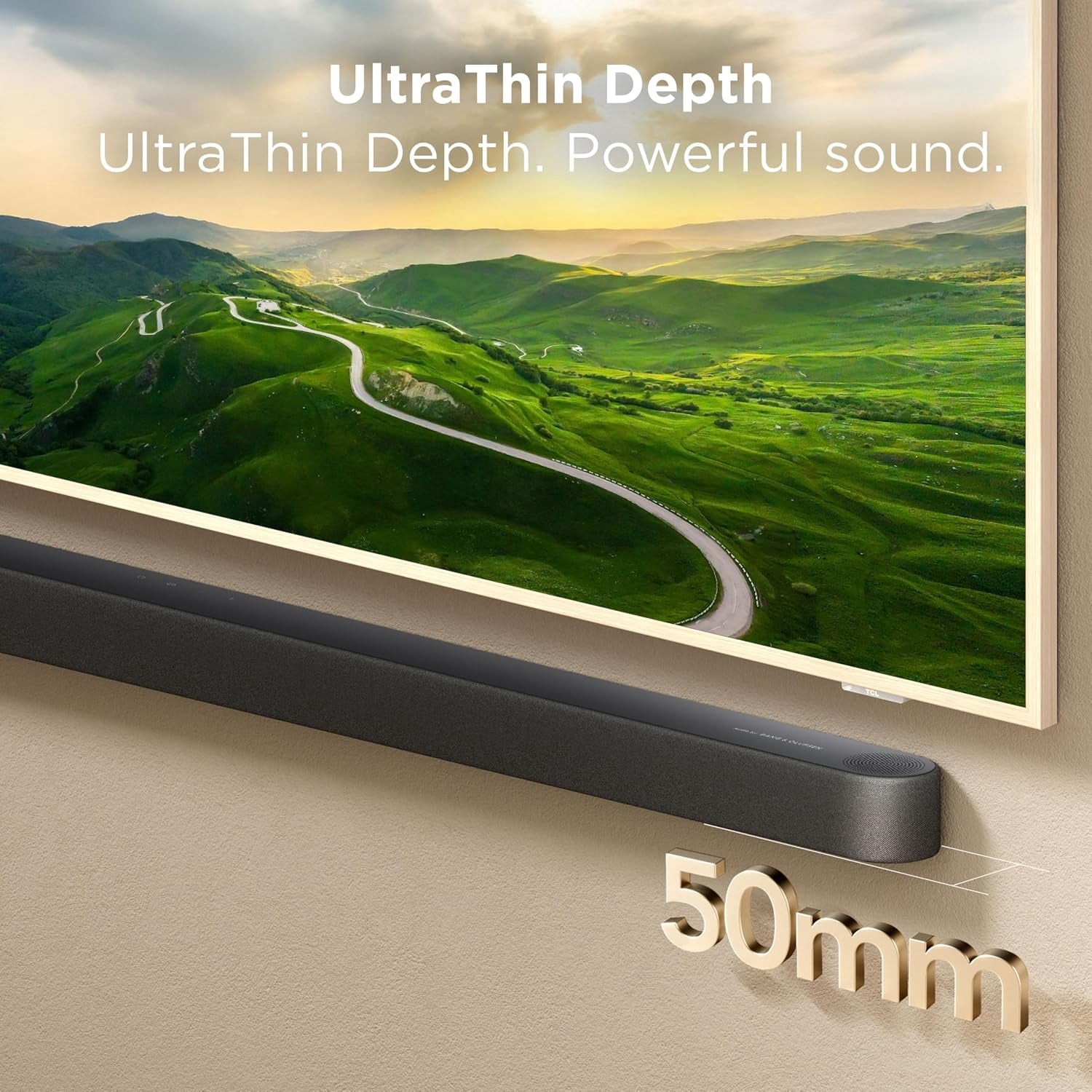 TCL 3.1.2 Channel Soundbar (NEW 2026) - Audio by Bang & Olufsen, Dolby Atmos, Up-Firing Speakers, Wireless Subwoofer, Bluetooth Music Streaming, AI Sonic Auto Room Calibration - Design Series, A65K