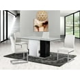 thumbnail image 1 of Topline Home Furnishings 5pc Black & White Glass Top Dining Set, 1 of 5