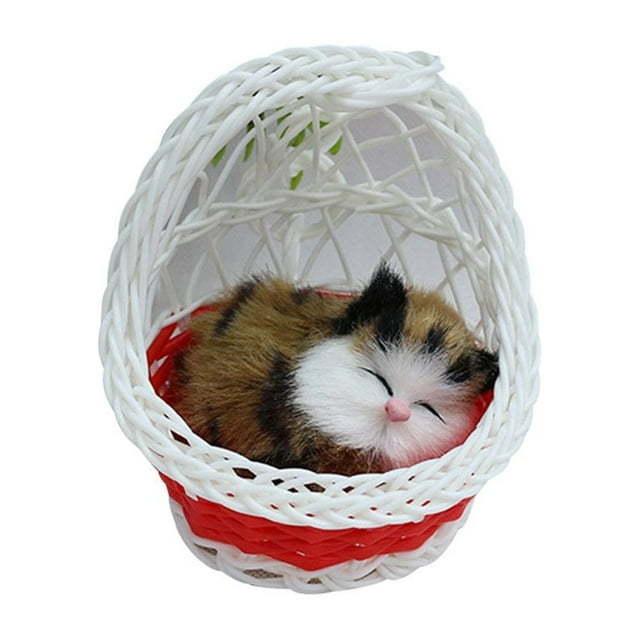 Simulation Mignon Chats Chaton Son Peluche Poupée Panier Suspendu Décoration de la Maison