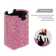 thumbnail image 3 of Yayeee Freestanding Laundry Hamper with Handle Collapsible Large Storage Basket for Clothes, Pink Doughnuts, 3 of 7