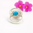 thumbnail image 5 of SATYAVIE JEWELLERY 925 Sterling Silver Ring For Womens Natural Swiss Blue Topaz Ring Sterling Silver Cocktail Ring Yellow Gemstone Ring Size US 7, 5 of 6