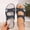 Dark Blue, variant on Womens Wedge Sandals with Arch Support Cushioned Footbed, Dual Adjustable Strap Open Toe Casual PU Faux Leather Slide Shoes, Black,Size 5.5