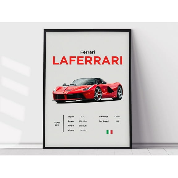 WestConfe LaFerrari Poster Print, Boys Room Decor, Home Office Art, Room Decor, Car Posters