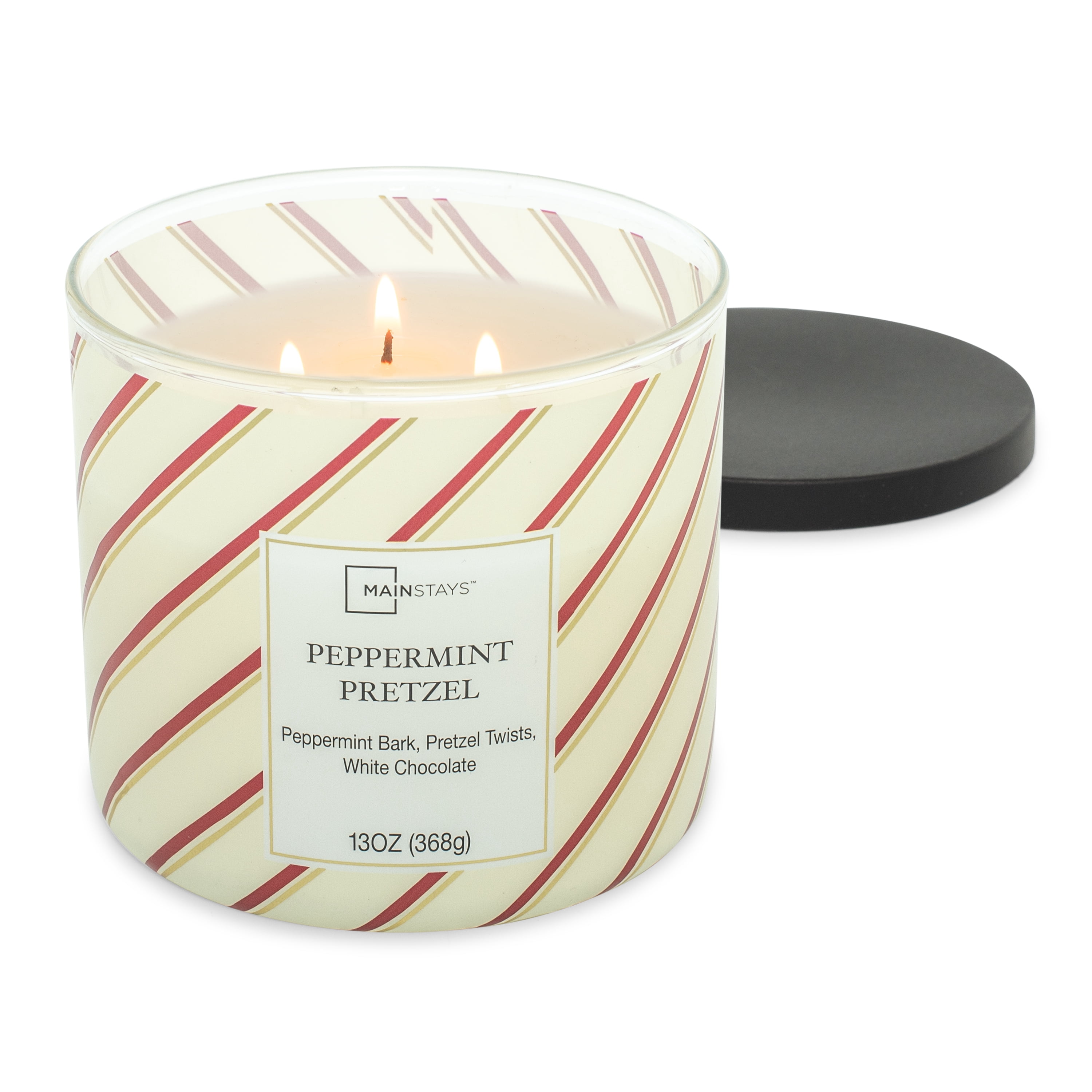 Mainstays Scented 3-Wick Jar Candle, Peppermint Pretzel, 13 oz.