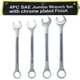 thumbnail image 4 of SAE Jumbo Combination Wrench Set Extra Large, 4 Piece ,storage bag included ,Black Oxide, 4 of 11