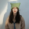 thumbnail image 6 of Crochet Hats for Women Punk Grunge Design Beanies for Women Cat Meow Winter Hat Beret Two Cute Ears Beanies, 6 of 7