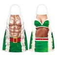 thumbnail image 4 of Santa Style Couple Aprons for Festive Holiday Cooking with Decorative Trim and Belt Buckles, 4 of 6