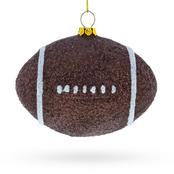 Shiny Football Glass Christmas Ornament