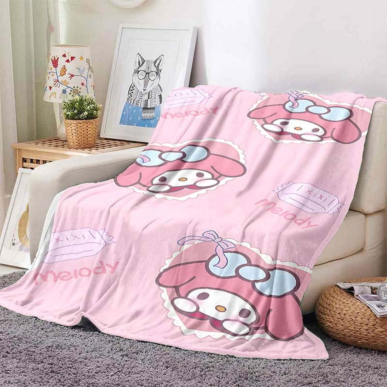 Hello Kitty My Melody Blanket Japanese Style Soft Flannel Throw