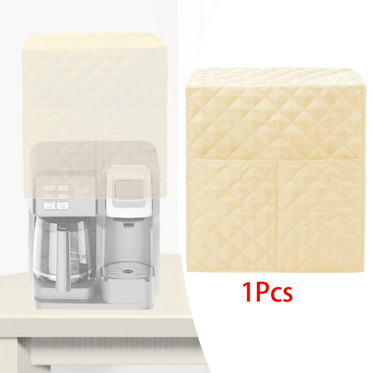 Kitchen Appliance Covers Coffee Making Machine Cover Washable Dust Cover with Pockets Coffee Maker Appliance Cover for Home Cafe Restaurant Beige