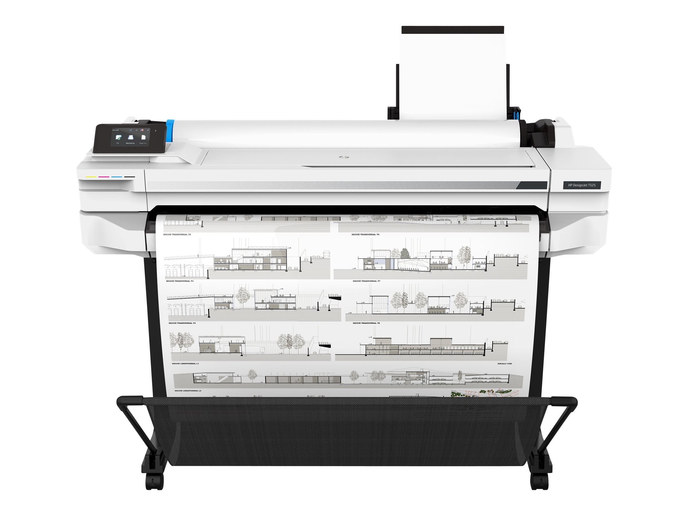 Moment Internationale bruiloft HP DesignJet T525 - 36" large-format printer - color - ink-jet - A0 - 2400  x 1200 dpi - up to 0.6 min/page (mono) / up to 0.6 min/page (color) - USB  2.0, LAN, Wi-Fi - cutter - Walmart.com