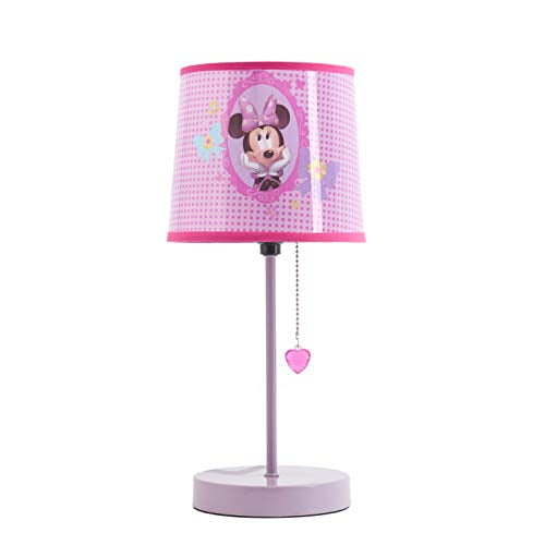 Pink Disney Minnie Mouse 2 in 1 Table Lamp with Nightlight 11.5 H x 5.5 W