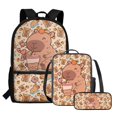 thumbnail image 2 of Yuyamidu Capybara Girls Backpack Set 3 in 1, 17 Inch School Backpack with Lunch Bag and Pencil Case, Large Capacity Bookbag for Elementary Middle School Girls, 2 of 7