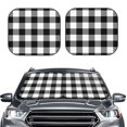 thumbnail image 2 of Haiem White And Black Plaid Car Windshield Sun Shade (2 Pieces) Foldable Windshield Sun Shade Car Accessories for Truck SUV Pickup-Small, 2 of 7