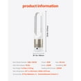 thumbnail image 6 of KFFKFF Bladeless Tower Fan, Silent Floor Fan with Cold & Warm Air Output, 80° Swiveling Fans with 8 Velocity Levels, 9H Timing, Standalone Fans with Remote for Living Room, Workspace, Residence, 6 of 9