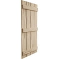 thumbnail image 4 of Ekena Millwork 23 1/2"W x 58"H Rustic Four Board Spaced Board-n-Batten Riverwood Faux Wood Shutters (Per Pair), Primed Tan, 4 of 11