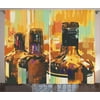 Wine Curtains 2 Panels Set, Colorful Painting Style Bottles of Wine with Vivid Bruststrokes Beverage Artwork Print, Window Drapes for Living Room Bedroom, 108W X 108L Inches, Multicolor, by Ambesonne
