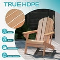 thumbnail image 6 of FODINGHILL Outdoor Folding Adirondack Chair set of 4, HDPE All Weather Patio Chair with Cup Holder for Deck Backyard Garden, Teak, 6 of 9