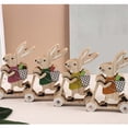 thumbnail image 3 of Dreamyjuly Wooden Easter Ornaments Cute Riding Bunny with Basket, Animal Wooden Handicraft for Holiday Tree Decor, Handmade Craft For, Green, 3 of 8