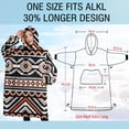 thumbnail image 4 of Oversized Wearable Blanket Hoodie,Boho Orange and Black Geometric Ethnic Pattern Sherpa Blanket Hoodie with Super Pockets,Super Warm Fuzzy Pullover for Women & Men, 4 of 6