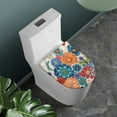 thumbnail image 2 of ZIATUBLES Dragonfly Mandala Print Washable Stretch Fabric Toilet Bowl Lid Cover with Elastic Edges Fits Round Oval Elongated Lids Bathroom Decor Accessories, 2 of 6