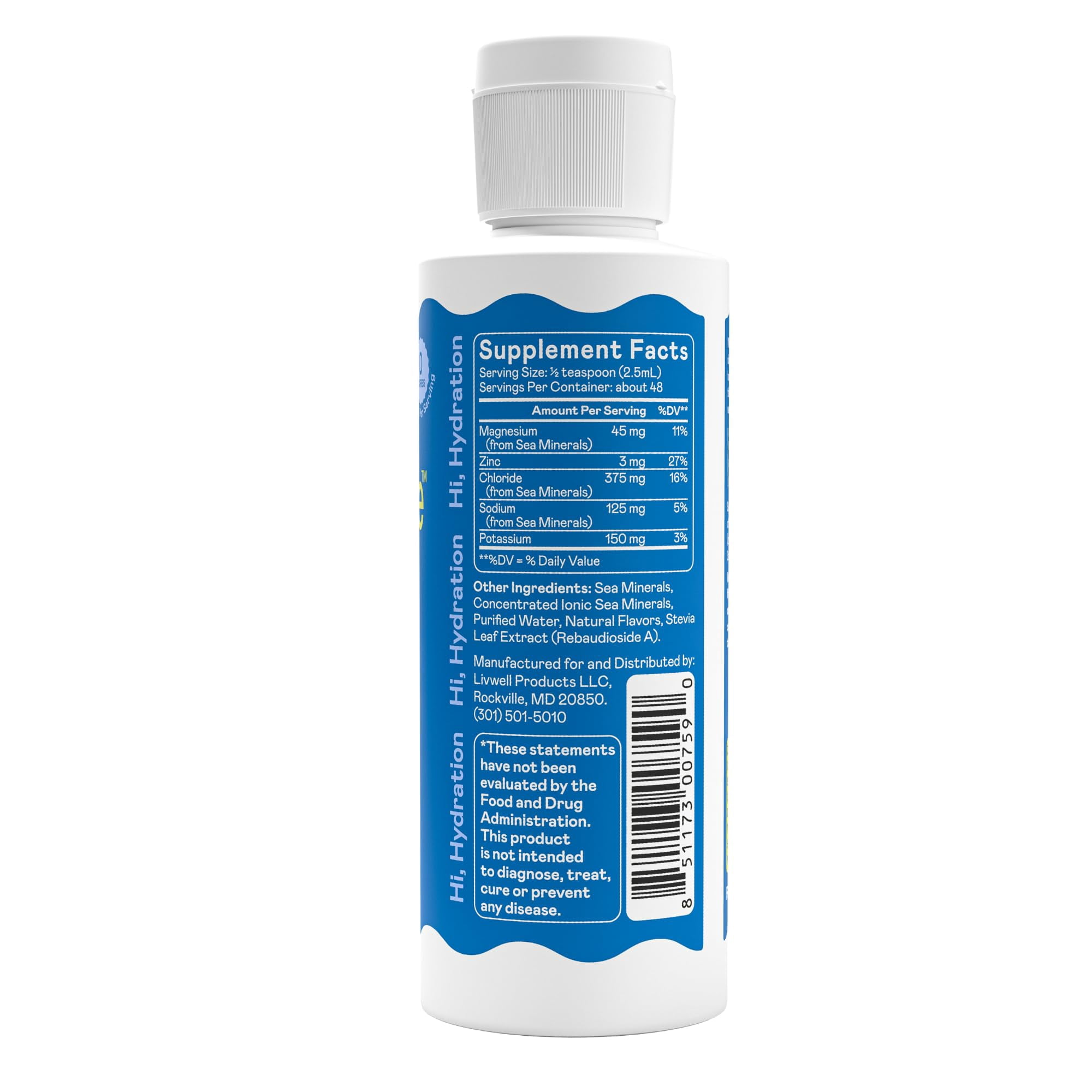 Hi-Lyte Daily Essentials Electrolytes Liquid Mix Tropicals 48 Servings
