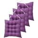 thumbnail image 1 of Granjero Gordo Juego de 4 cojines cuadrados de capitoné para silla, con lazos, color morado oscuro, 45 x 45 x 7,6 cm, 1 of 3