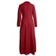 thumbnail image 4 of Vestido liso de mujer con cinturón, manga larga y escote en V profundo, poliéster y spandex, estilo informal y elegante, tallas S-XXXL, 4 of 5