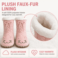 thumbnail image 3 of Muk Luks Kids Sweater Knit Slipper Socks, Soft Stitched Sole with Faux Fur Lining, PINK, S/M, 3 of 7
