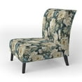thumbnail image 3 of Designart "Earthy Green Damask Calm" Green Damask Upholstered Accent Chair - Cottage Arm Chair For Living Room, 3 of 7