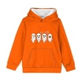 thumbnail image 6 of CBASIHI Girls Halloween Sweatshirts with Pockets Fleece Warm Long Sleeve Ghost Print Casual Cute Pullover Hoodies for Children Orange 4 T-12 T, 6 of 7