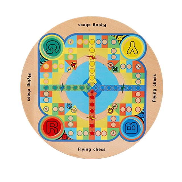 HILABEE 2 in 1 Wooden Chinese Checkers Board Game Set with Colorful Pegs Style1