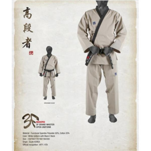 MOOTO GRAND MASTER OPEN BEIGE TAEKWONDO UNIFORM