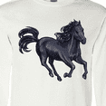 thumbnail image 4 of Inktastic Beautiful Galloping Black Horse Long Sleeve T-Shirt, 4 of 5
