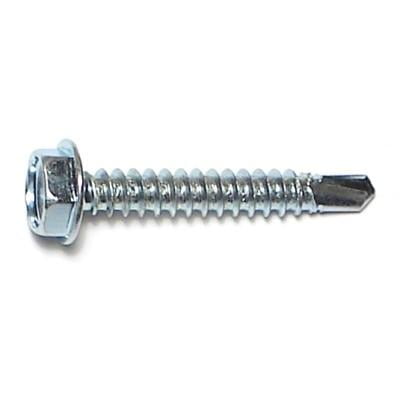 

#10-16 x 1-1/4 Zinc Plated Steel Hex Washer Head Self-Drilling Screws SDSHWS-143